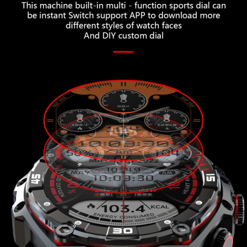 La montre intelligente à écran AMOLED CT18 de 1,43 pouces prend en charge les appels Bluetooth et la détection de l'oxygène sanguin (Orange) SH401B1119-011